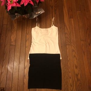 Charlotte Russe black ruffled skirt & cream top